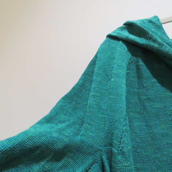 FREE PEOPLE Optimistic Linen Blend Hoodie Sweater in Kelly Green Casual Comfy - Picture 4 of 13